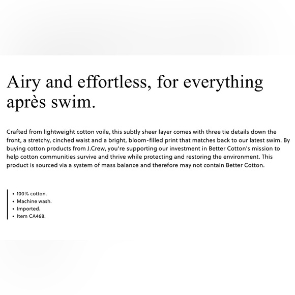 NWT J. Crew Cotton Voile Beach Dress - Picture 6 of 6